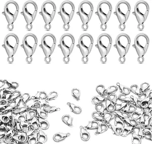 Lobster Clasps 120pcs 12mm  Tiny Metal Alloy Lobster Claw Clasps Necklace Bracelets Clip