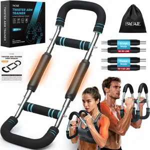【Holiday Haul】BAGAIL Twister Arm Trainer 5-Level Resistance 40-130 lbs for Chest & Arm Workout Home Gym Strength Training Equipment with Ergonomic Grips & Carry Bag for Men and Women Adjustable Exercise Machine