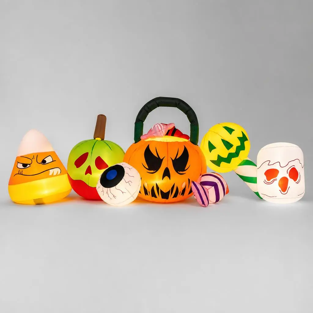 8 ft Halloween Inflatable — Pumpkins & Eyeball Yard Decoration