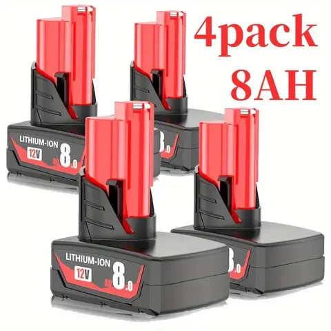 Battery Replacement for Milwaukee M12: 12v Lithium-ion 8.0Ah Batteries Compatible with 48-11-2440 48-11-2402 48-11-2411 48-11-2420 Cordless Power Tools, Lithium Rechargeable Battery, High Capacity Battery Cordless Tool Accessories