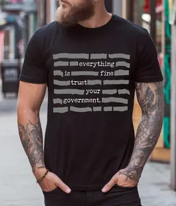 Censored Everything Is Fine Trust Your Government Redacted Meme T-Shirt, Trending Conspiracy Humor Funny Graphic Tee for Truth Seekers, Unisex Bold Essential Gift Tee
