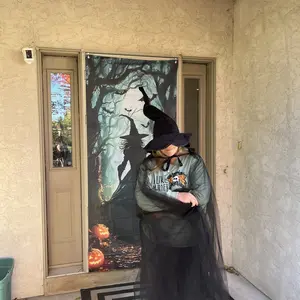 Halloween Cosplay Shawl, Wine Bride Witch Vampire Costume Accessory, Double Layered Cape for Party Dress Up