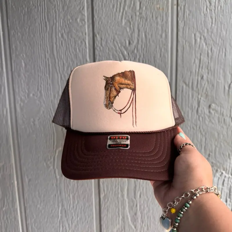 Brown on brown horse Tucker hat Brown on brown horse Tucker hat
