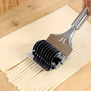 1pc Stainless Steel Manual Rolling Cutter, Multi-Purpose Noodle and Scallion Cutting Tool, Fried Dough Stick and Noodle Divider