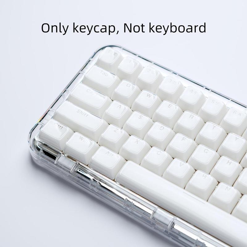 Artificial Crystal Translucent Keyboard Keycap, PC Dual Color Injection Molding Keycap, Compatible with 6.25U Space 61 68 75 84 87 98 99 100 104 108