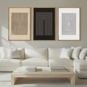 Abstract Modern Wall Art  Brown and Black Illustration Wall Decor Minimalist Neutral Art Prints for Living Room Bedroom Office Artistic Matte