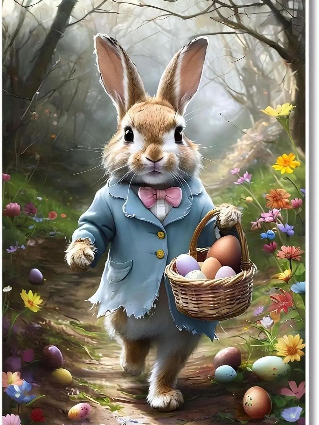 Bunny wall art bunny picture wall decor baby room cute bunny poster bunny painting artwork bedroom bathroom home decor kids room wall decor...