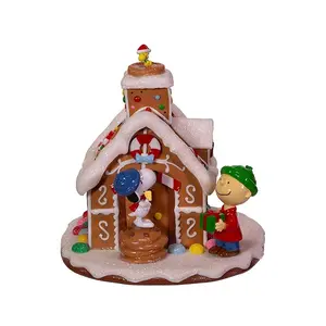 Peanuts Gingerbread House Decorative Tablepiece