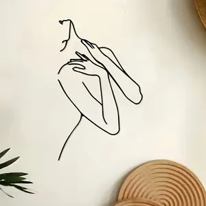 Modern Female Silhouette Metal Wall Art Decor, Abstract Design, Ideal for Living Room & Bedroom Decoration