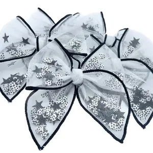 Girls soccer shaker bow hair clip