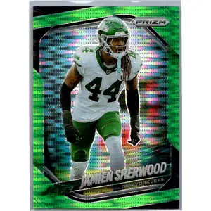 2025 Panini Prizm #221 Jamien Sherwood Neon Green Pulsar