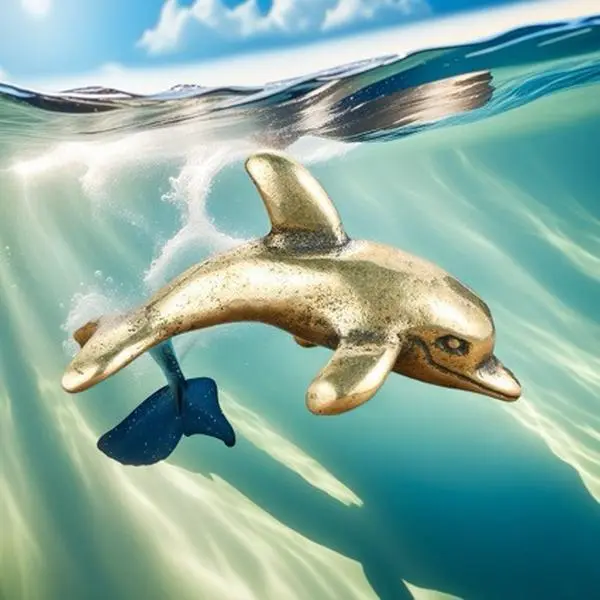 Brass Dolphin Casting Metal Figurine - Collectible Animal Decorative Figurine, Compact Metal Craft for Home Decoration & Children's Fun, Collectible Figurines, Animal Decorative Figurines