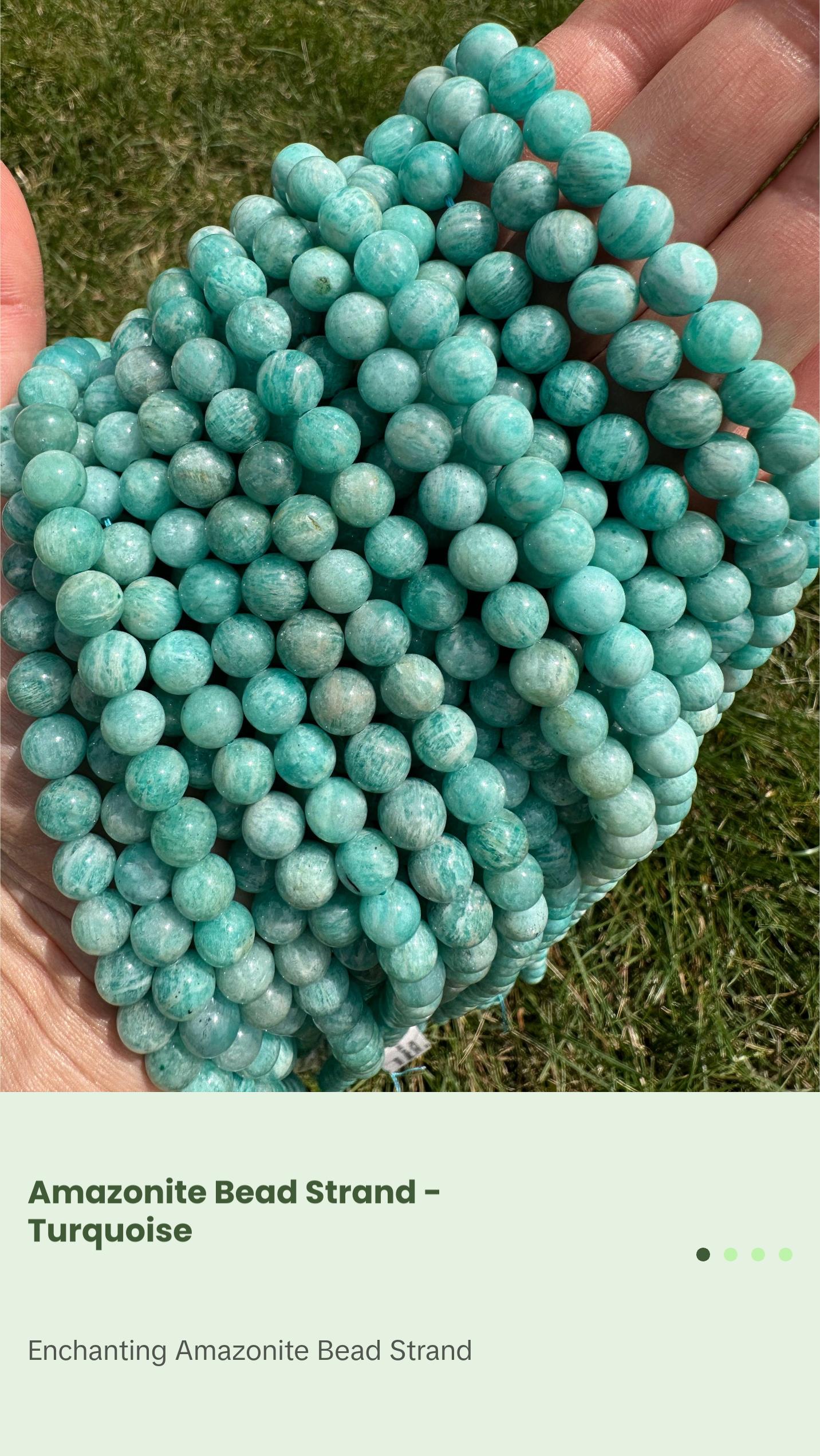 New Moon Beginnings Amazonite Bead Strand - Beaded Design with Turquoise Color New Moon Beginnings Amazonite Bead Strand - Beaded Design with Turquoise Color
