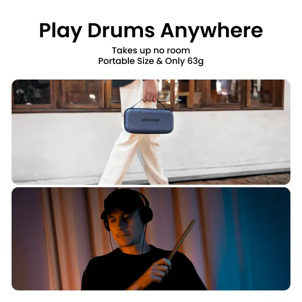 AeroBand PocketDrum2Max Electric Air Drum Sticks, Pedals, Bluetooth, USB MIDI Function, Electronic Drum Set for Adults, Kids, Professionals, Gift Percussion Instrument 1