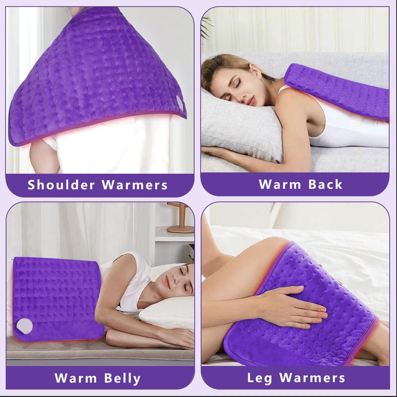 electric heating pad，Portable Heating Pad Relieves menstrual cramps and localized pain Heat therapy pad Quick heating to banish the chill Perfect gift idea Essential for home/office Auto-shutoff feature Three temperature settings Fleece with Heated Massag