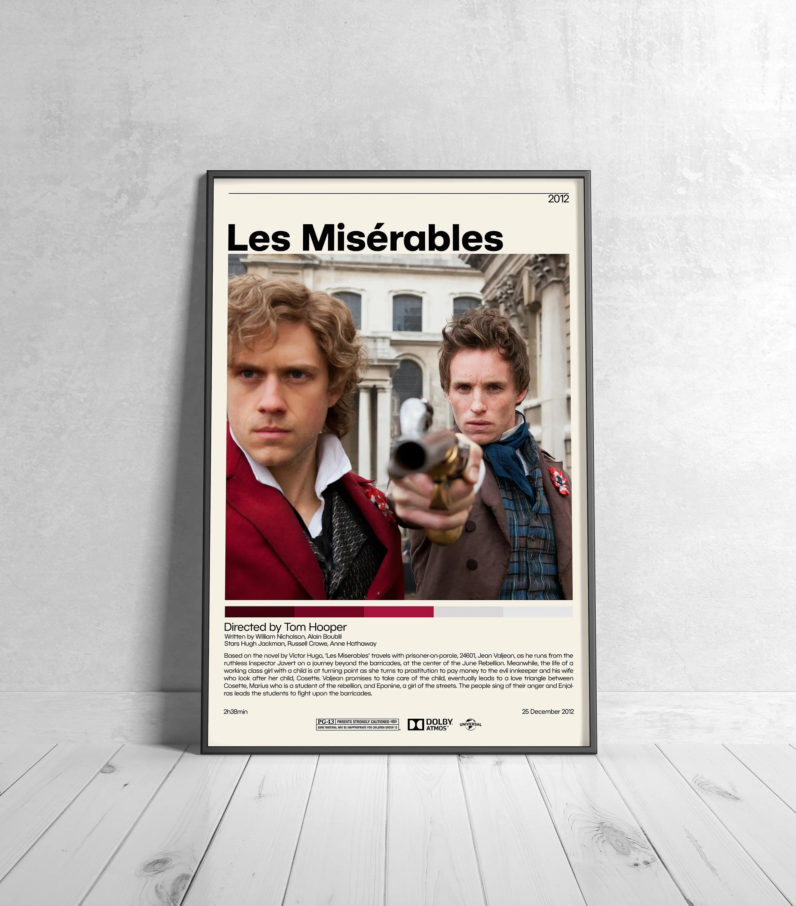 Les Misérables Poster | Tom Hooper, Minimalist Movie Poster, Vintage Retro Art Print, Custom Poster, Wall Art Print, Home Decor