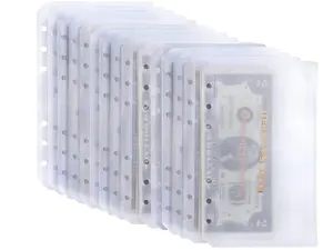 15pcs A6 Binder Pockets Pouch with No Zippers Budget Envelopes Money Organizer