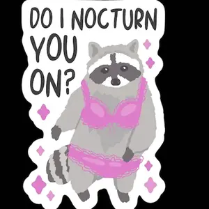 Nocturn Raccoon  Sticker, Laptop Water Bottle Decal Sticker