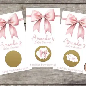 Scratch find the bow to win babyshower game