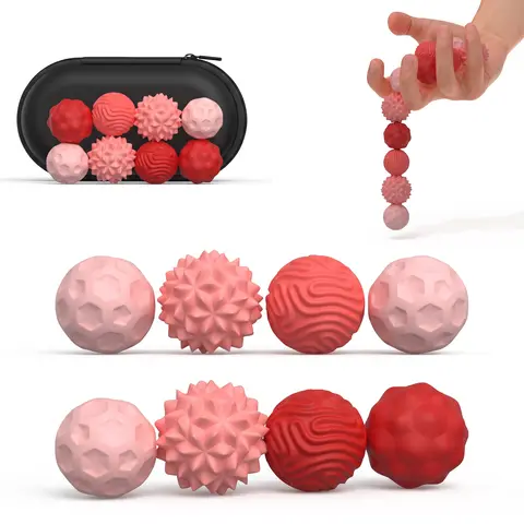 8 PCS/set Fidgeting Relax Toys with ElasticTexture,ViralStress Relief Toy,Fidget Balls Toys,Silicone Ball Set, Quietoffice fidget toys,Assorted Colors, Stress Relief