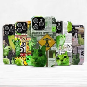 Alien Cat Dual-Layer Protective Case—Compatible with iPhone 11–17 Pro Max/Plus Series and Samsung Galaxy S23–S25 Series. The perfect gift for friends.