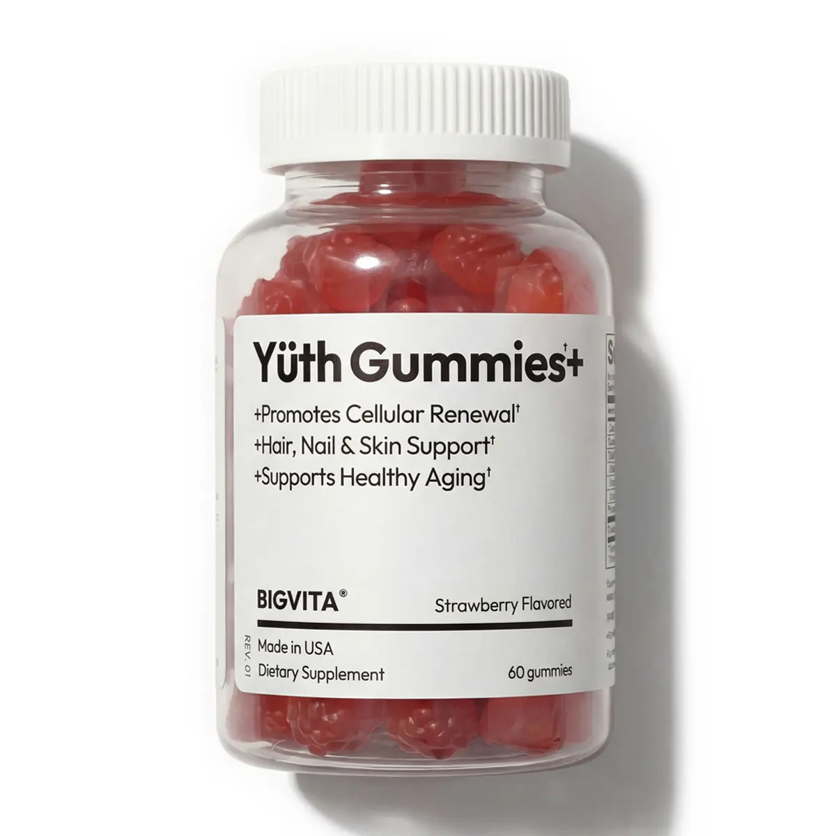 BIGVITA Yüth Gummies + | Spermidine Gummies for Glowing Skin, Strong Hair & Nails | Biotin, Vitamin C & A for Collagen Support & Cellular Renewal, Natural Formulation