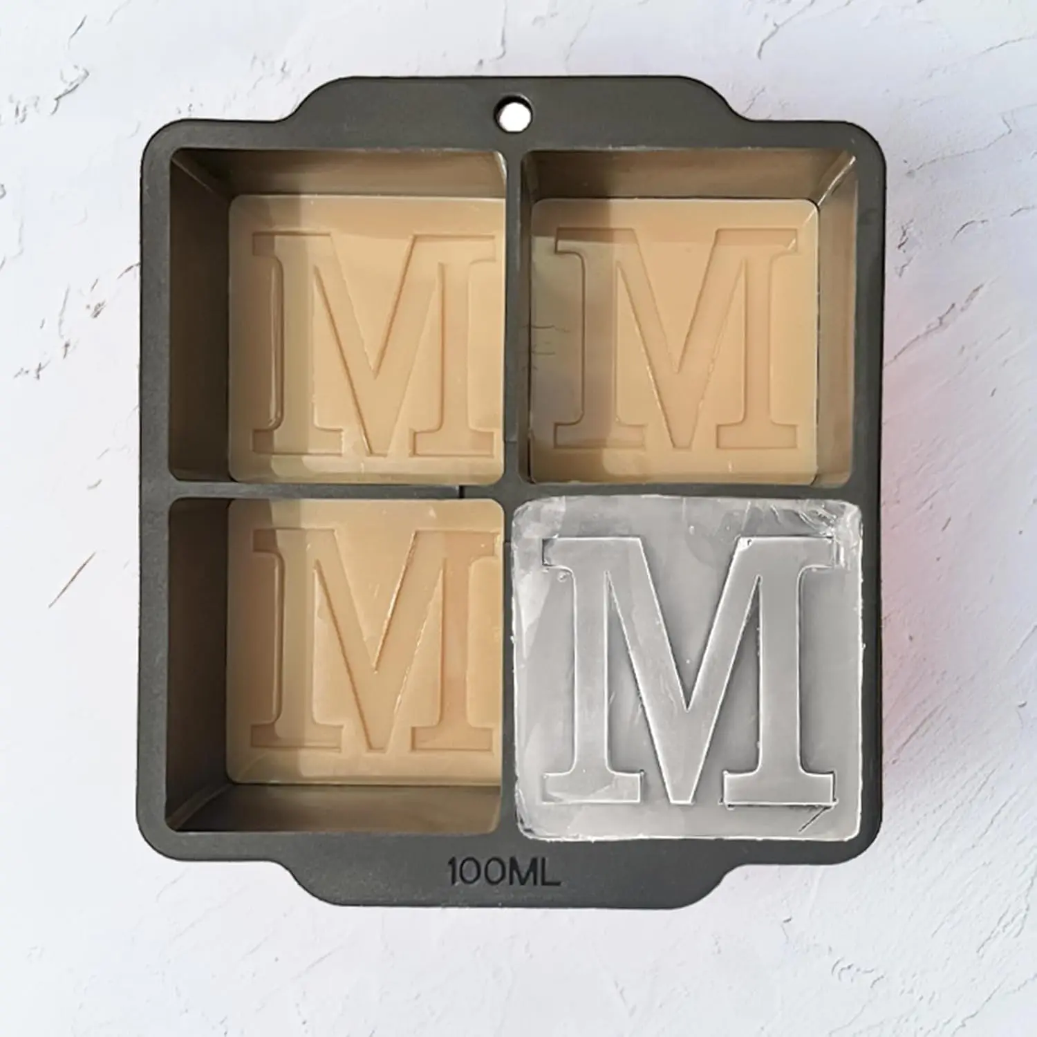 Letter M  Ice Cube Mold Custom Ice Cube Mold 2 Inch Big Initials Silicone Ice Cube Tray Gifts for DAD Gifts for Him