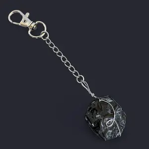 Tektite Wire Wrapped Keychain