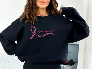 Breast Cancer Awareness Sweatshirt, Pink Ribbon Shirt, Cancer Awareness Tee Cancer Survivor, Faith Shirt Hope Crewneck
