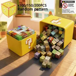 Magnetic Blocks, Creative Magnetic Blocks, 200pcs Magnetic Tiles Set with Storage Box, Magnetic Building Blocks Build Mine Magnet World Set, Safe Creativity Magnetic Cubes, STEM Montessori Sensory Toys for 3+ Year Old Boys Girls, Christmas Birthday Gifts