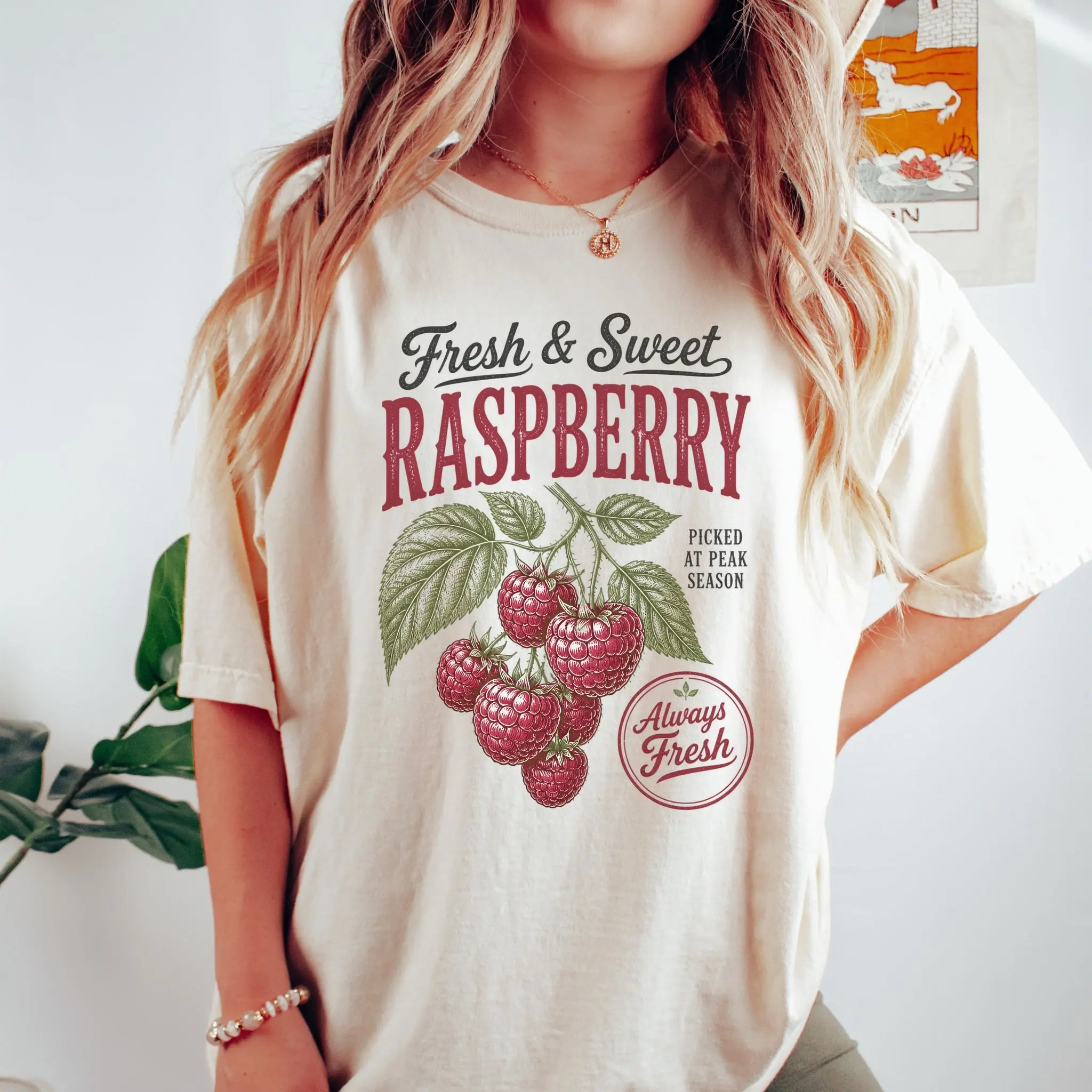 Raspberry Farm Vintage T-Shirt — Comfort Colors Fresh & Sweet Raspberry Graphic Tee