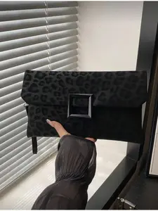 Women s Pure Color Leopard Print Flap Magnetic Closure Square Bag Handheld Crossbody Bag Fashion Trend Daily Commuting Versatile for Ladies Daily Use Travel Vacation