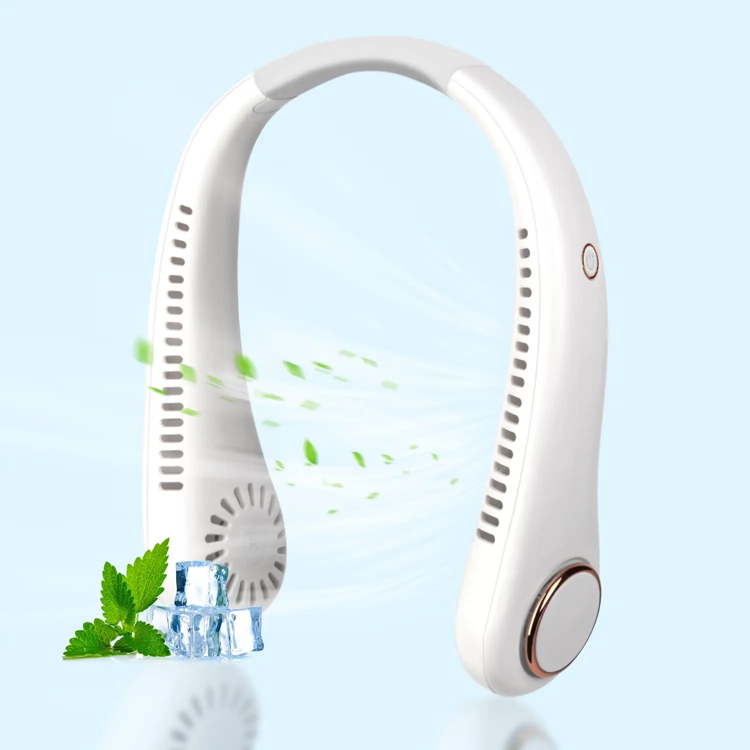 Portable Neck Fan,4000 mAh Battery USB Operated Wearable, Rechargeable Turbo Bladeless Fan, 3 Speeds Adjustment 360° Cooling Airflow ,Hands Free Weara