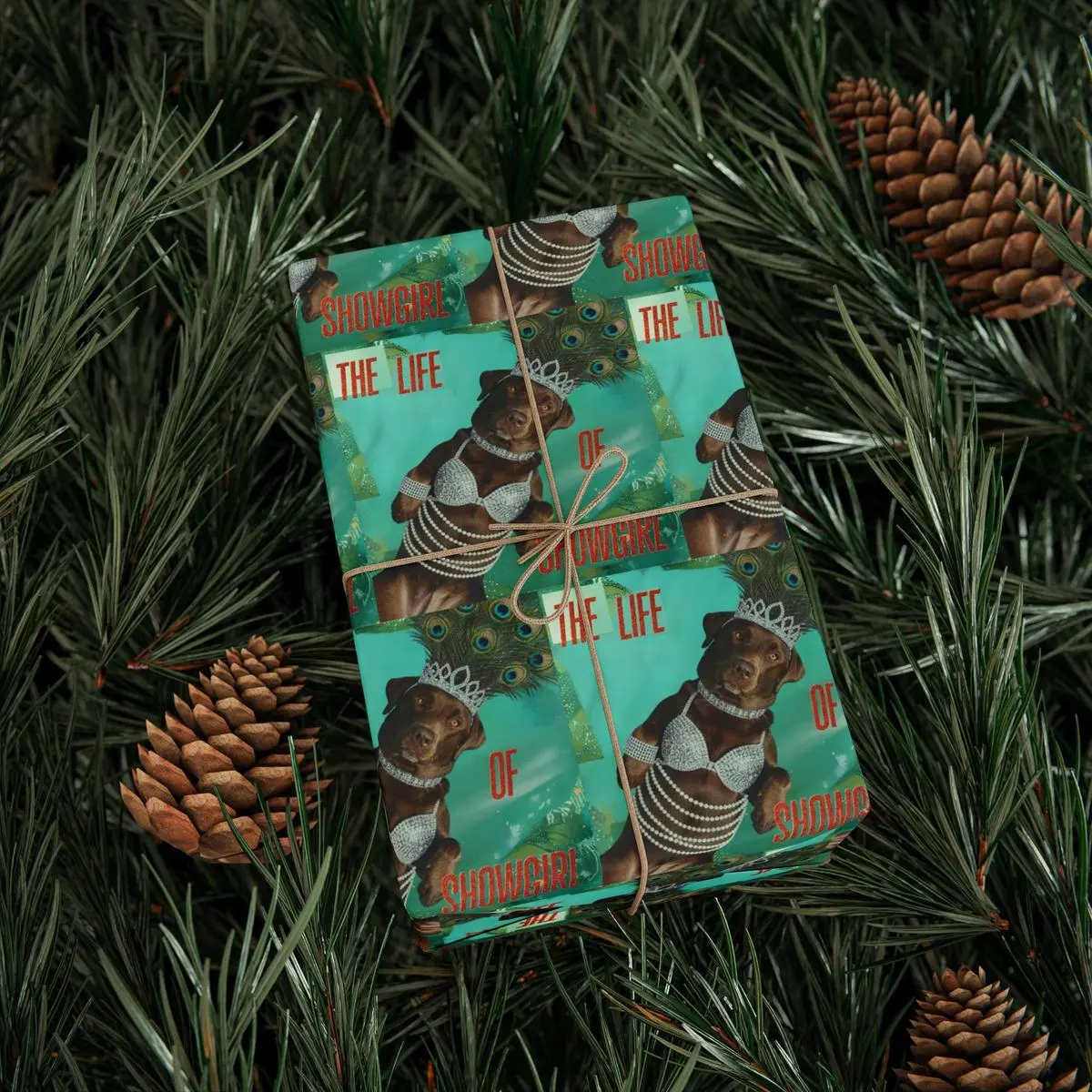Chocolate Labrador Wrapping Paper - Animal Wrapping Paper, Festival Holiday Gift Wrap, Funny Meme Christmas Music Album Cover Wrapping, Xmas Gift Wrap Paper for Fan Family Friends, Wrapping Paper trend