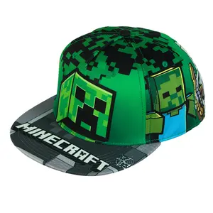 Minecraft Hat Men's Steve Alex Creeper Skeleton Zombie Enderman Flat Brim Snapback Cap OSFM