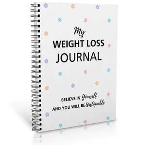 Fresh Small Flower Fat Burning Tracker Notebook, My Weight Loss Journal, Gentle Healing Style, Systematic Progress Tracking, Daily Reflection