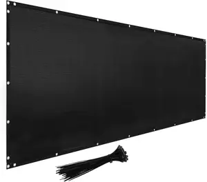IDL Packaging Heavy-Duty 4' x 50' Privacy Fence Screen with Grommets, Black - 95% Visibility Blockage & Windscreen Cover with Weather-Resistant HDPE Weaving - Used for Chainlink and Mesh Fence