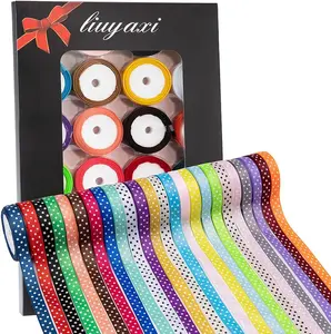 96 Yard Grosgrain Ribbon Set, 3/8" X 4 Yard/Roll, 24 Colors Fabric Ribbons Roll Perfect for Wedding, Gift Wrapping, Bow Making & Other Projects