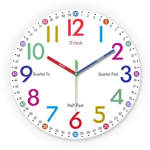 Geometric Line Wooden Wall Clock, Decorative Wall Clock, 12 Inch Silent Analog Clock, Aa Battery Powered, Battery Operated Clock, Suitable for Living Room, Office, Bedroom