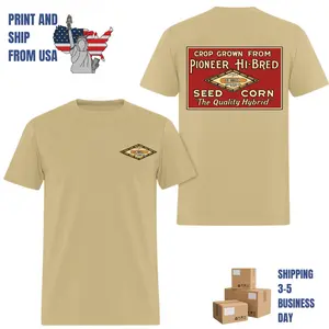 Pioneer Hi-Bred Seed Corn Farming T-Shirt, 2 Sides, vintage agriculture heritage style, oversized t-shirt for men, farmer apparel, gift for corn growers