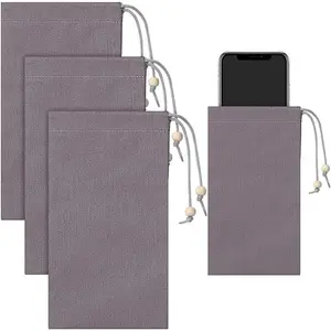 3 Pcs EMF Blocking Phone Case Emf Shield Sleeve Protection Cell Phone Pouch Fits in Pocket Smartphone Case Shield Bag Defense Against Signal Intrusion GPS and Signal 7.5" x 4 Gray