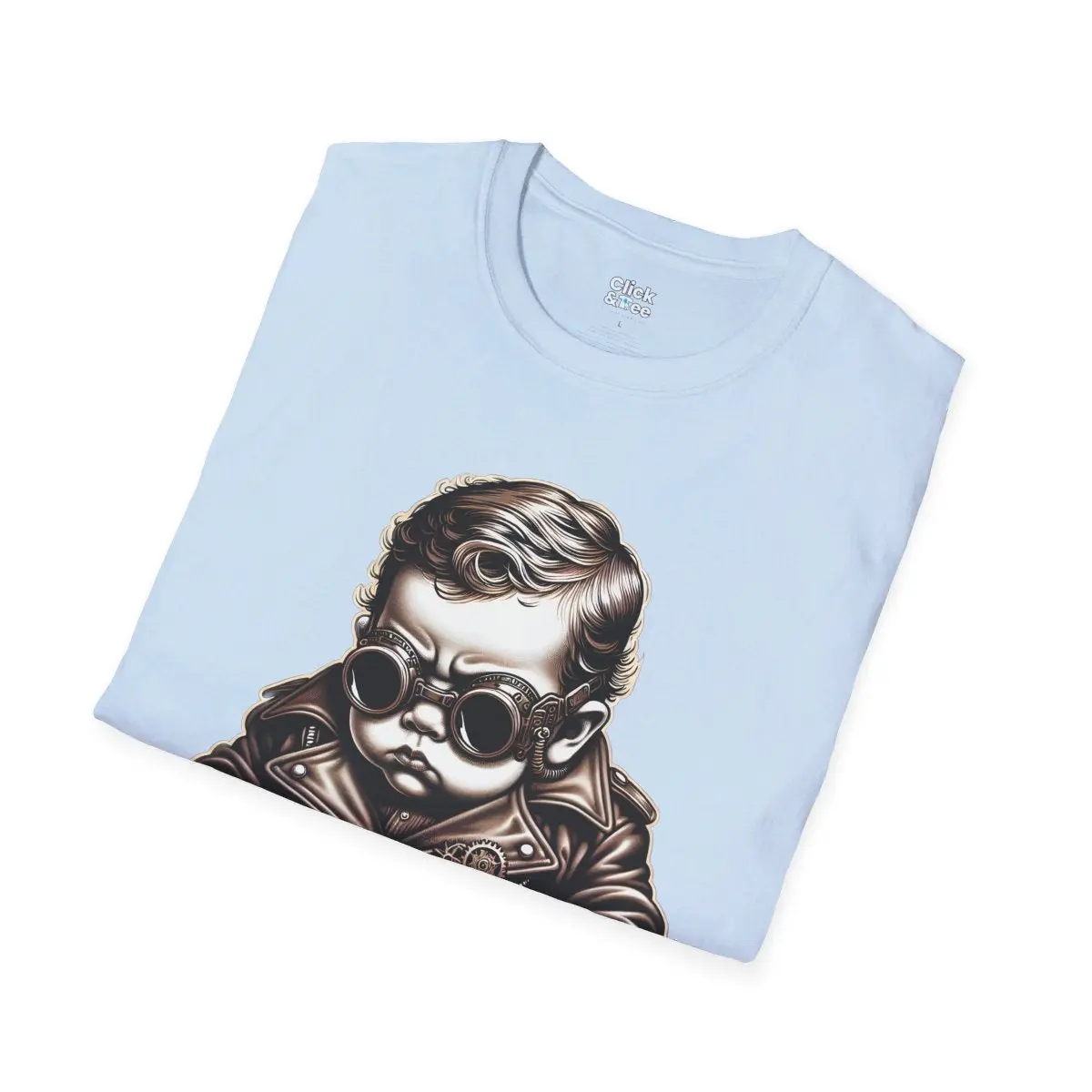 Steampunk T-Shirt - Brooding Intense Toddler Reading Foucault - Steampunk Style T-Shirt