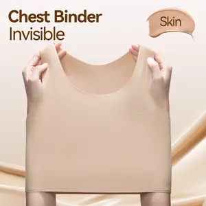 Traceless Pullover Chest Binder No Metal No Hook Seamless Chest Binder in Skin Color for Womenswear Basic Tops