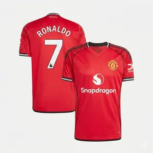 Unisex Soccer/Football Man Utd Team Cristiano Ronaldo 2025/26 Home Replica Player Jersey – Red