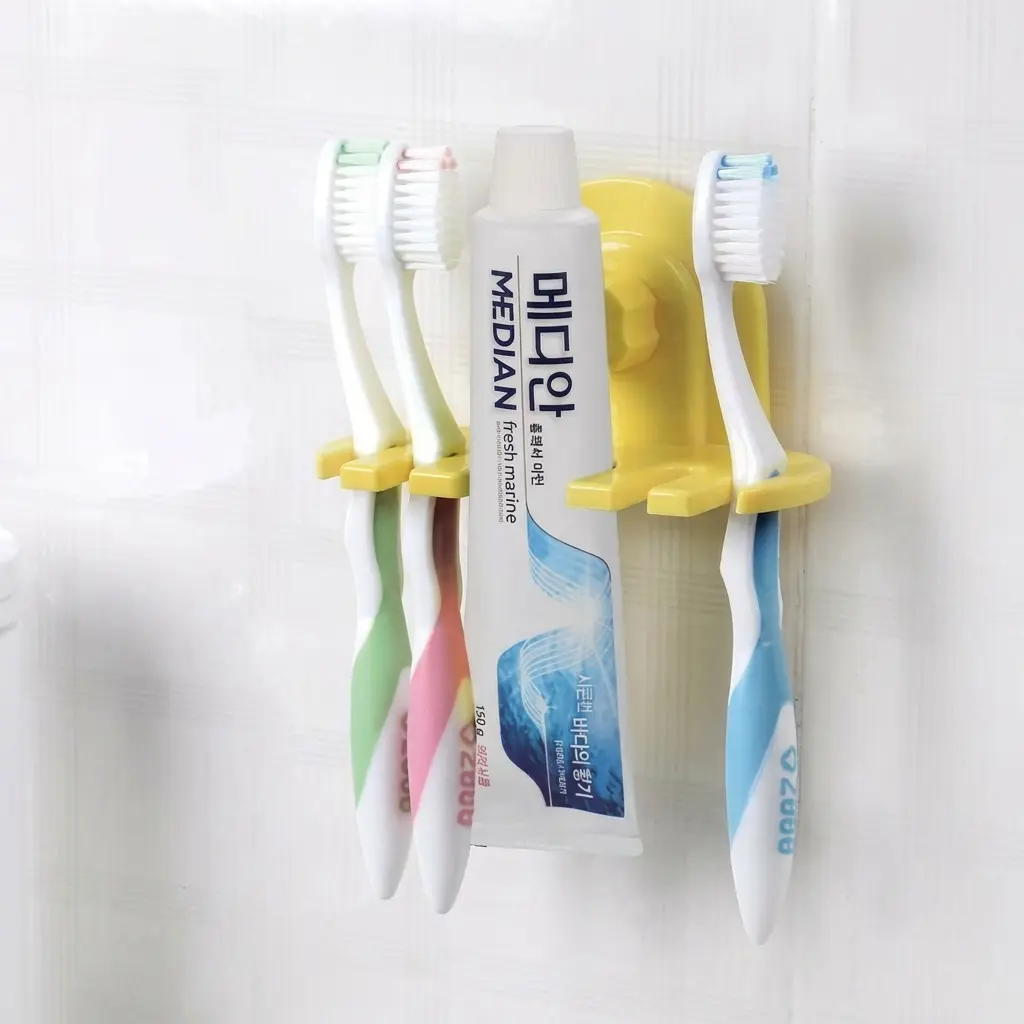 Toothbrush Holder with Suction Cup Bathroom Organizer Assorted Colors