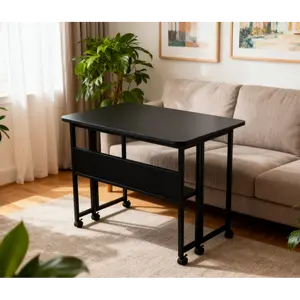 Folding Desk Small Foldable Desk for Small Space, 31.5 Inches Writing Computer Desk in Study, Home Office Foldable Office Desk for Bedroom 80*58,black