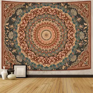 Accnicc Vintage Mandala Tapestry Wall Hanging Boho Floral Medallion Tapestry Aesthetic Hippie Retro Bohemian Flower Indian Cute Extra Large Tapestries for Bedroom Living Room Dorm Decor 90 x 68 Inch