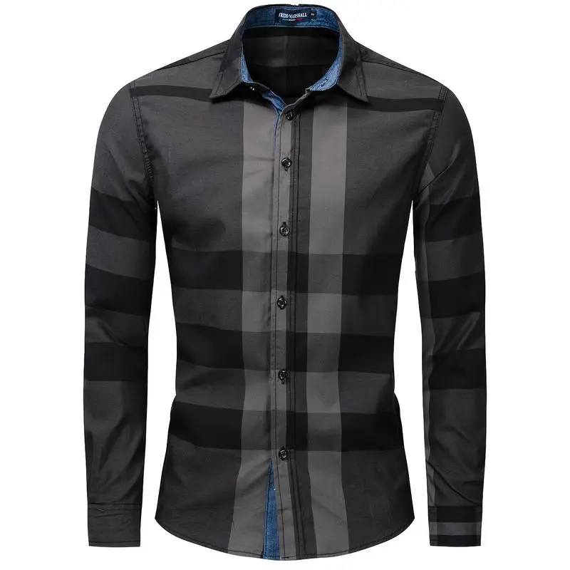 Men's Classic Plaid Button- Shirt - Durable 100% Cotton, Long Sleeve with Chest Pocket, Machine Washable - Perfect for Outdoor & Casual Wear, Casual Buttondown|   Classic Plaid Shirt|   Buttoned Placket