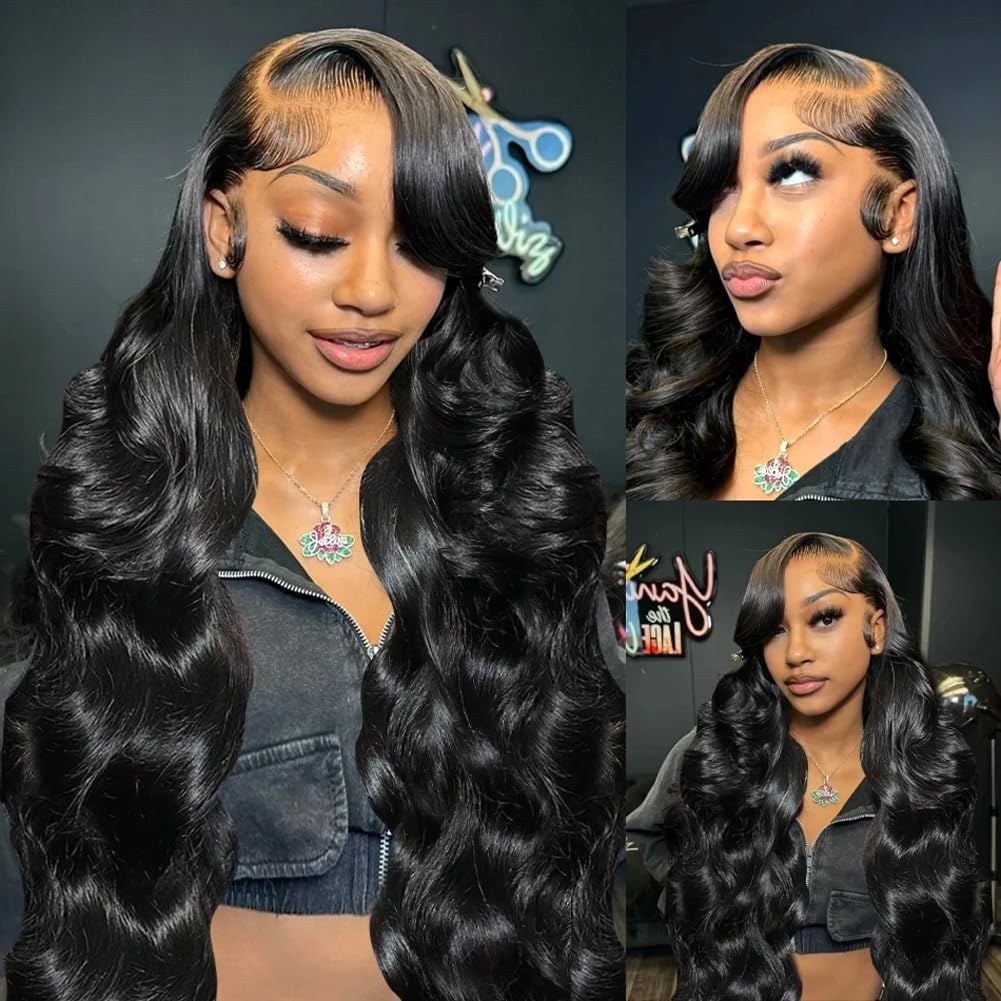 Bling Hair 13x6 HD Body Wave Lace Front Wig Pre Plucked Loose Wave Lace Frontal Wig 100% Human Hair Wigs For Black Women