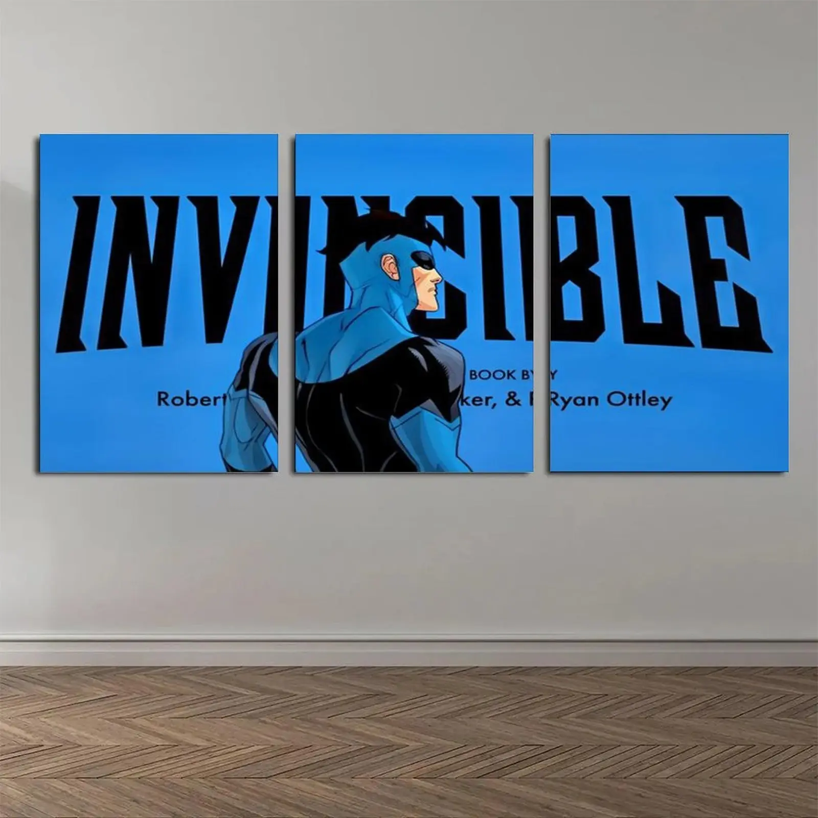 Framed Invincible War Themed Canvas Poster Set (3 Pieces) - Mark's Universe Variant Print, Waterproof Moistureproof Decoration for Teens' Living Room Home Wall Decor Gift